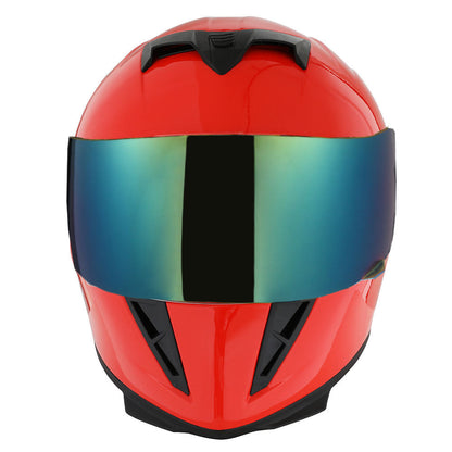 Motorcycle Helmet Full-Face Shell with Tinted and Spare Clear Shields, Quick-Release Buckle, Nine Styles and S-XL Sizes
