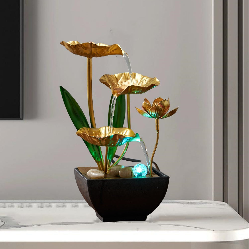 Indoor Tabletop Fountain Desktop Water Feature, Small Relaxing Flowing Water Fountain for Living Room