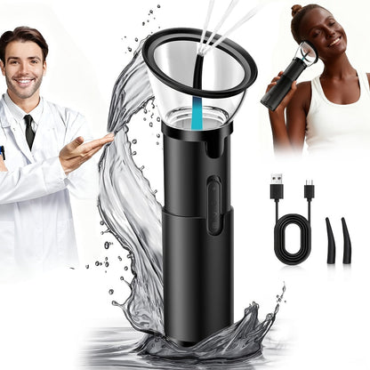 Rechargeable Ear Irrigation Cleaning System with Dual Water Tank, Interchangeable Tips and Two Checkout Models