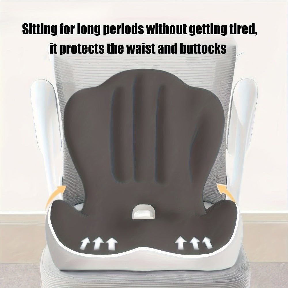 Hip & Lumbar Support Seat Cushion Ergonomic Memory Foam – Breathable High-Density Back Support Pillow for Office Chair