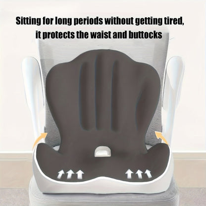 Hip & Lumbar Support Seat Cushion Ergonomic Memory Foam – Breathable High-Density Back Support Pillow for Office Chair