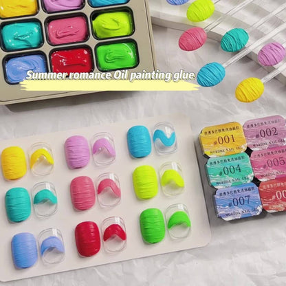 Gel Nail Polish Set with MORDDA Label, 9 Romantic Summer Dopamine Gel Colors in Nine-Grid Set