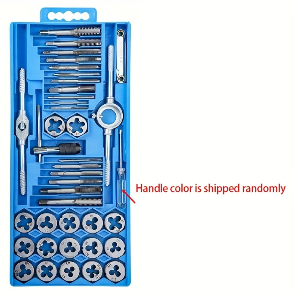 Metric Tap and Die Set 12pcs or 40pcs, M3-M12 Hand Thread Tapping Tool Kit with Plug Taps, Straight & Cone Reamers