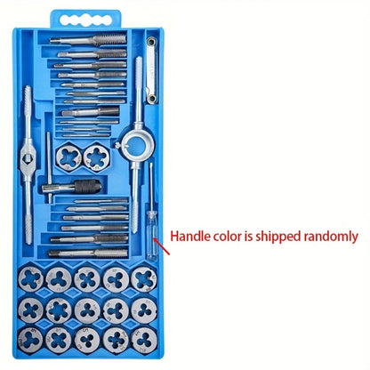 Metric Tap and Die Set 12pcs or 40pcs, M3-M12 Hand Thread Tapping Tool Kit with Plug Taps, Straight & Cone Reamers