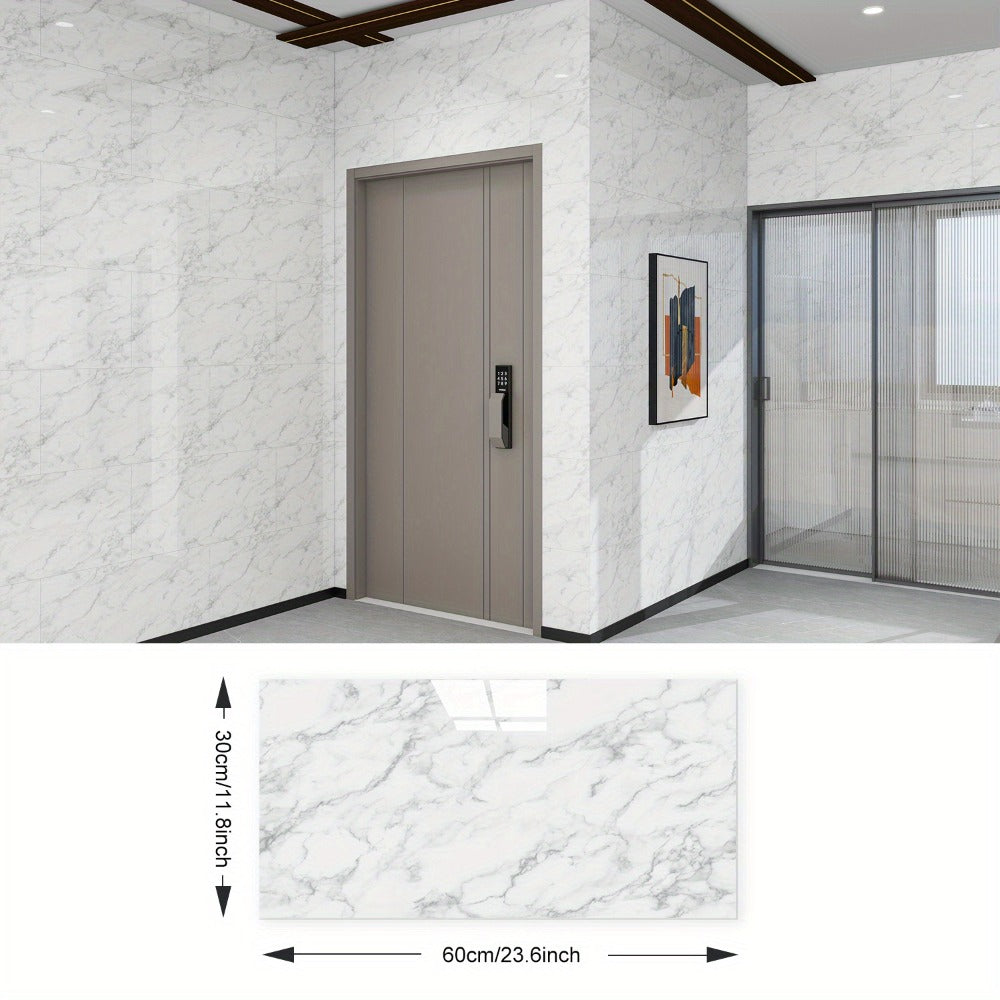 Peel and Stick Marble Wall Tiles – Self-Adhesive Backsplash Panels for Kitchen Bathroom Living Room