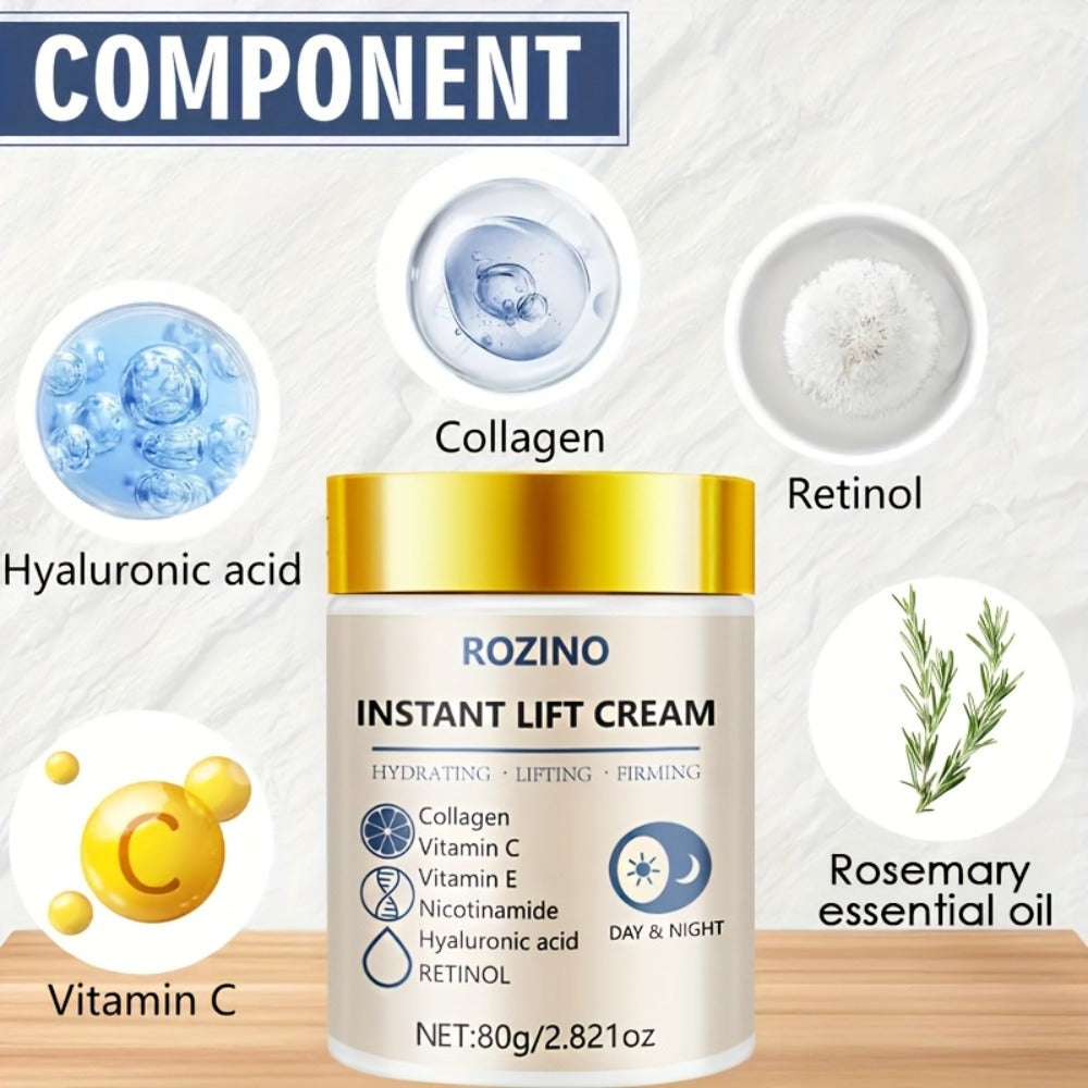 Collagen Niacinamide Face Neck Cream Instant 5-Second Lift Tightening Dark Circles Puffiness ROZINO All Skin Types Sensitive Skin 80g
