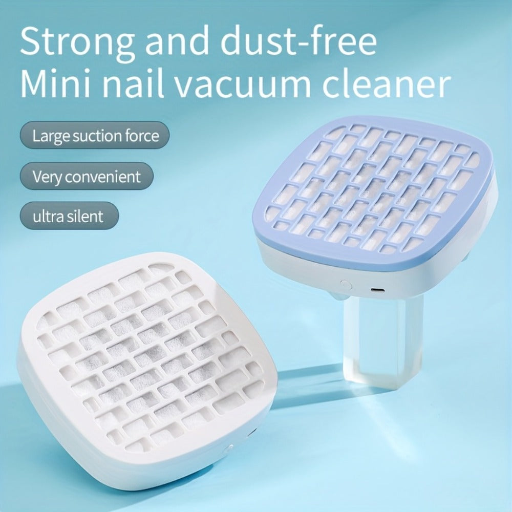Nail Dust Collector Mini USB Electric Vacuum Cleaner with 10 Filter Pads & Strong Suction, Portable Nail