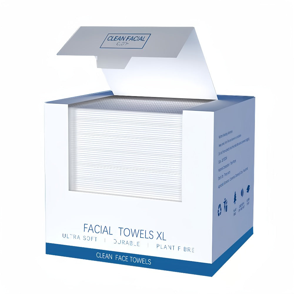 Disposable Facial Towels Extra Large Thick Dry Wet Cleansing Cotton Towel 40 Sheets Per Box for Entryways, Bedrooms and Living Spaces