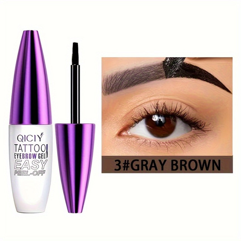 Eyebrow Tint Gel 4-Pack Semi-Permanent Tattoo Brow Gel Peel-Off, with Plant-Based Squalane, 4 Shades for All Skin Types