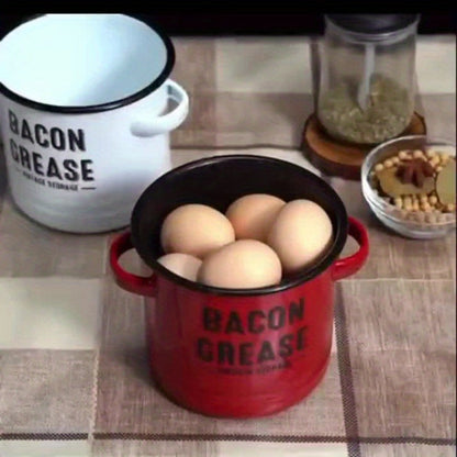 Bacon Grease Container with Lid, Large Grease Storage Can with Heat-Resistant Filter, Silicone Spatula & Cleaning Sponge Set