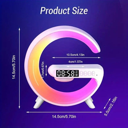 Wireless Speaker Sunrise Alarm Clock with RGB Rhythm Night Light and Fast Wireless Charging in Black or White