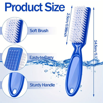 Fingernail Scrub Brush Set 120pcs Bulk – Handle Grip Nail Cleaning Brushes with Soft & Stiff Bristles, Manicure Pedicure Nail Cleaner Tools