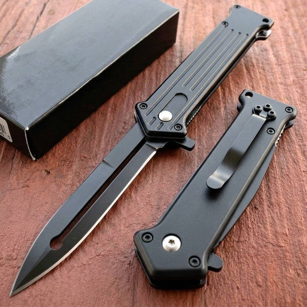 EDC Pocket Knife 440 Stainless Steel Blade – 8" Folding Knife with Aluminum Handle, Belt Clip & Liner Lock | Everyday Carry Tactical Knife