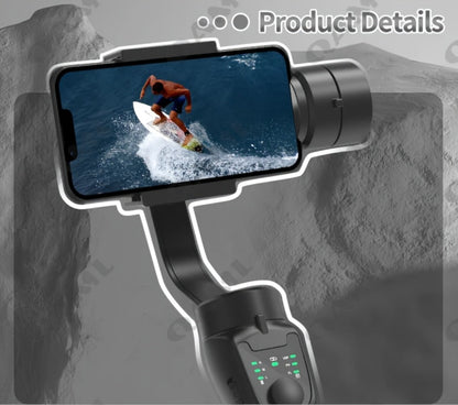 Handheld 3-Axis Smartphone Gimbal Stabilizer with Wireless Bluetooth No App Required Anti-Shake Video Recording