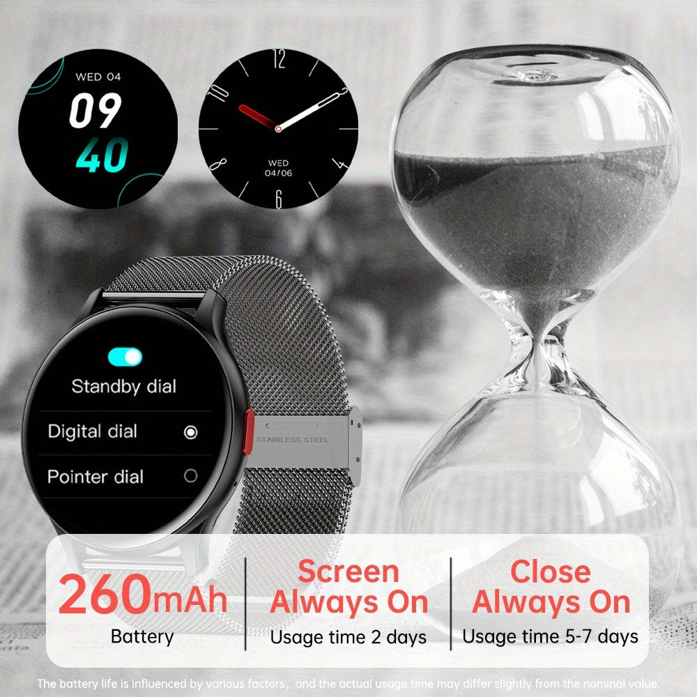Smartwatch AMOLED for Men SENBONO 1.43" HD Bluetooth Calling, 100+ Sport Modes, DIY Custom Watch Face, Heart Rate Sleep Blood Oxygen