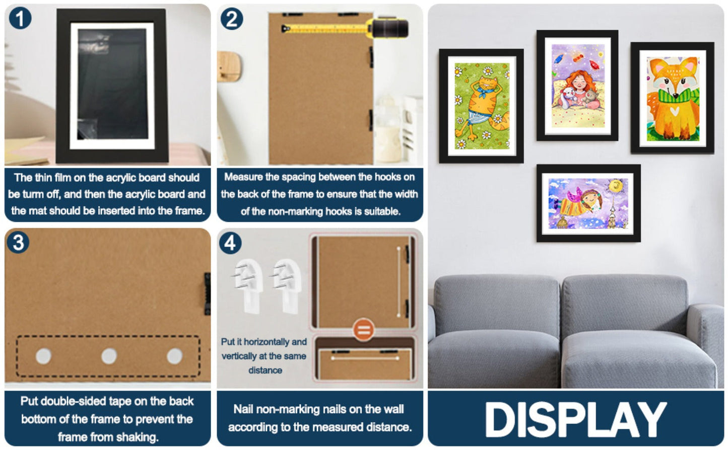 Kids Artwork Frames Front Opening Changeable 8.5x11 Inch Children Art Display Picture Frame for Drawing Crafts Photos Holds 130 Pieces Wood