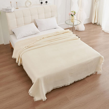 Sofa Throw Cover with Tassels Scratch Resistant Breathable Couch Blanket Slipcover for Entryways, Bedrooms and Living Spaces