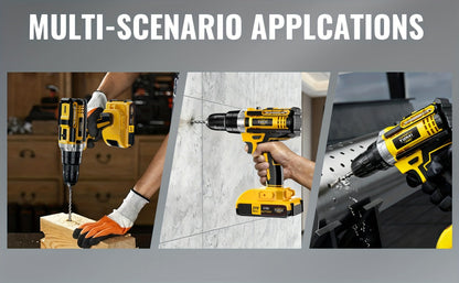 Cordless Impact Drill Set 21V - Wireless Power Drill with Battery & Quick Charger, Multifunctional Tool Kit for Home