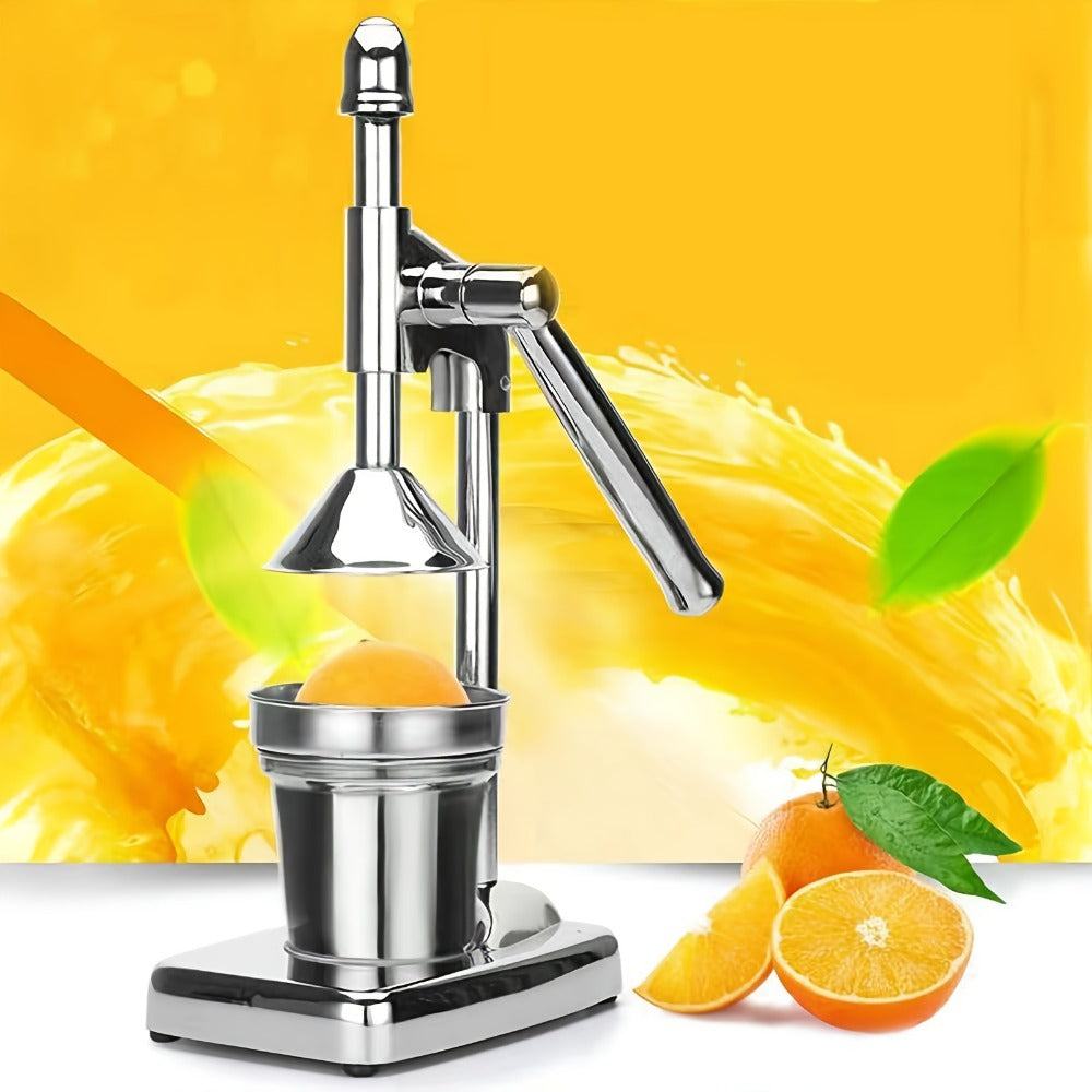 Manual Citrus Juicer Stainless Steel Lemon Squeezer with Lever Press for Home Cooking, Dining and Outdoor Meals