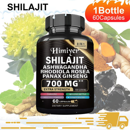 Sea Moss 7000mg & Shilajit Supplement Bundle, Black Seed Oil 4000mg, Ashwagandha 2000mg, Panax Ginseng 1500mg