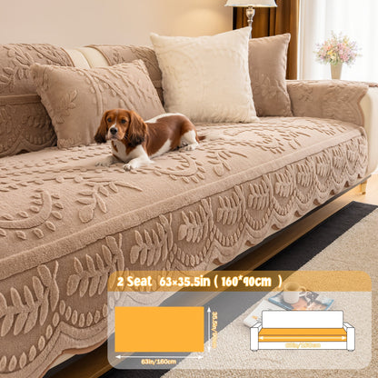 Sofa Cover Quilted Plush-Texture Panels in 35.5-Inch Width for 1 to 4 Seats, Backrest or Armrest