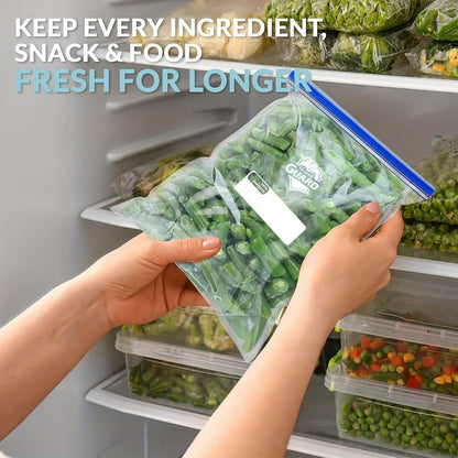 Reclosable Food Storage Bags Heavy Duty Ziplock Seal Fresh-Keeping Bags for Fruits Vegetables Grains Meat Kitchen Organizer Multiple Sizes