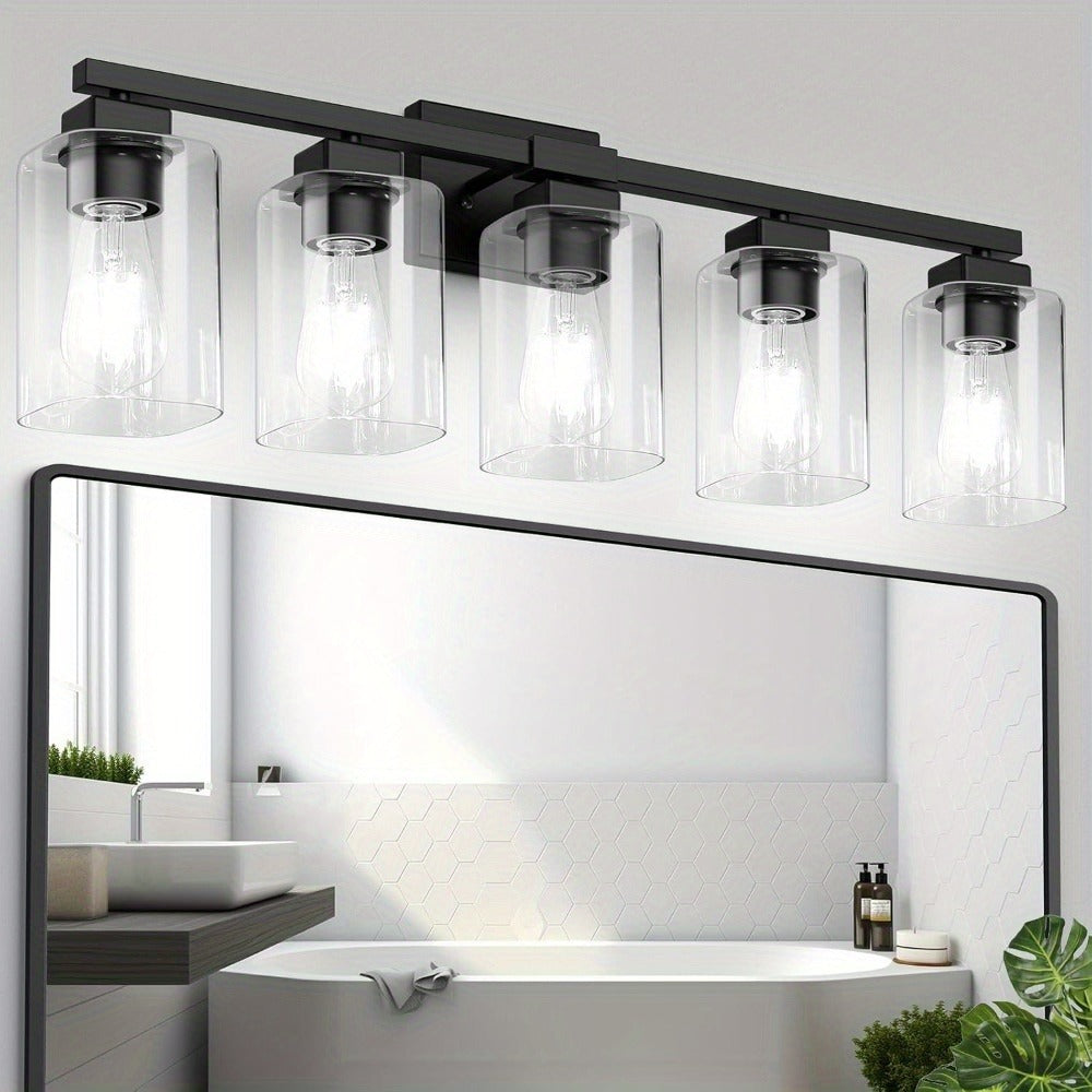 Modern Black Vanity Light Bar Wall Sconce Bathroom Fixture 3 4 5 Light Over Mirror Bedroom for Entryways, Bedrooms and Living Spaces