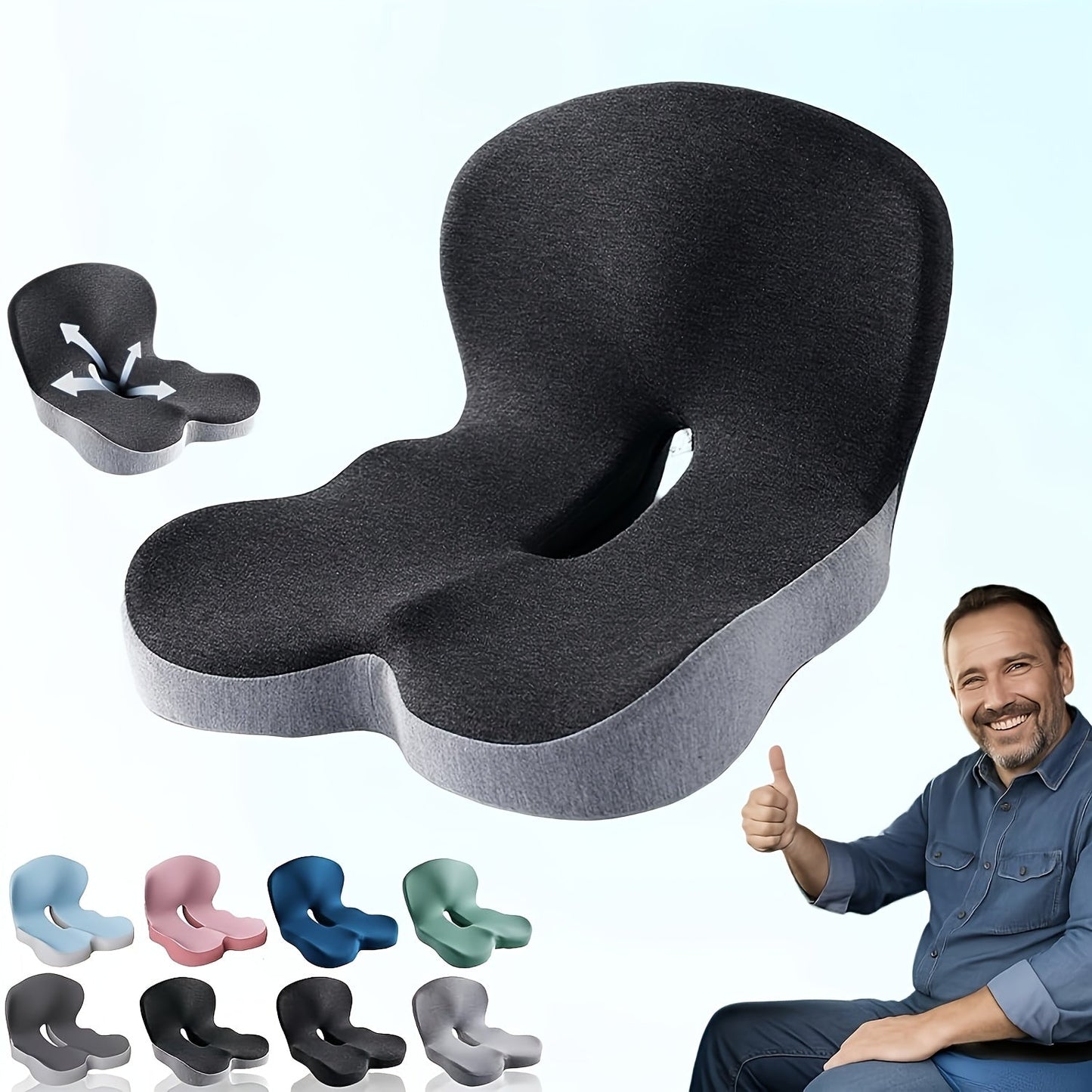 Wide One-Piece L-Shaped Seat Cushion with Integrated Back, Zippered Cover and Three Color Options