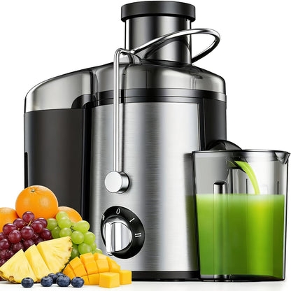 Compact Juicer for Fruits & Vegetables – Wide Opening for Easy Juice Extraction, BPA-Free, Dishwasher Safe, Easy to Clean