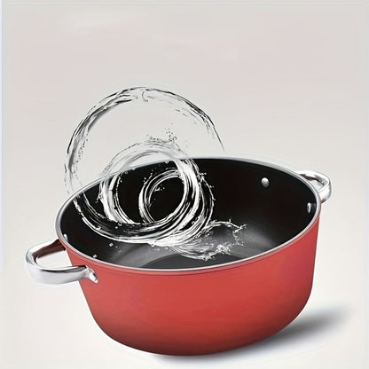 Nonstick Stock Pot with Lid 10 Inch Stone Derived Coating Iron Core Even Heating Induction for Entryways, Bedrooms and Living Spaces