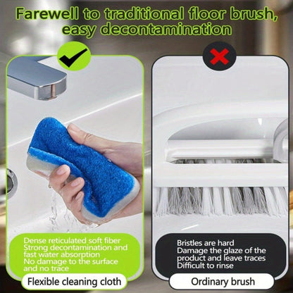 Cleaning Brush Set 16pcs All-Purpose Deep Clean System | 2-in-1 Bath Scrubber & Window Squeegee with 22" Extendable Handle | 90° Rotating