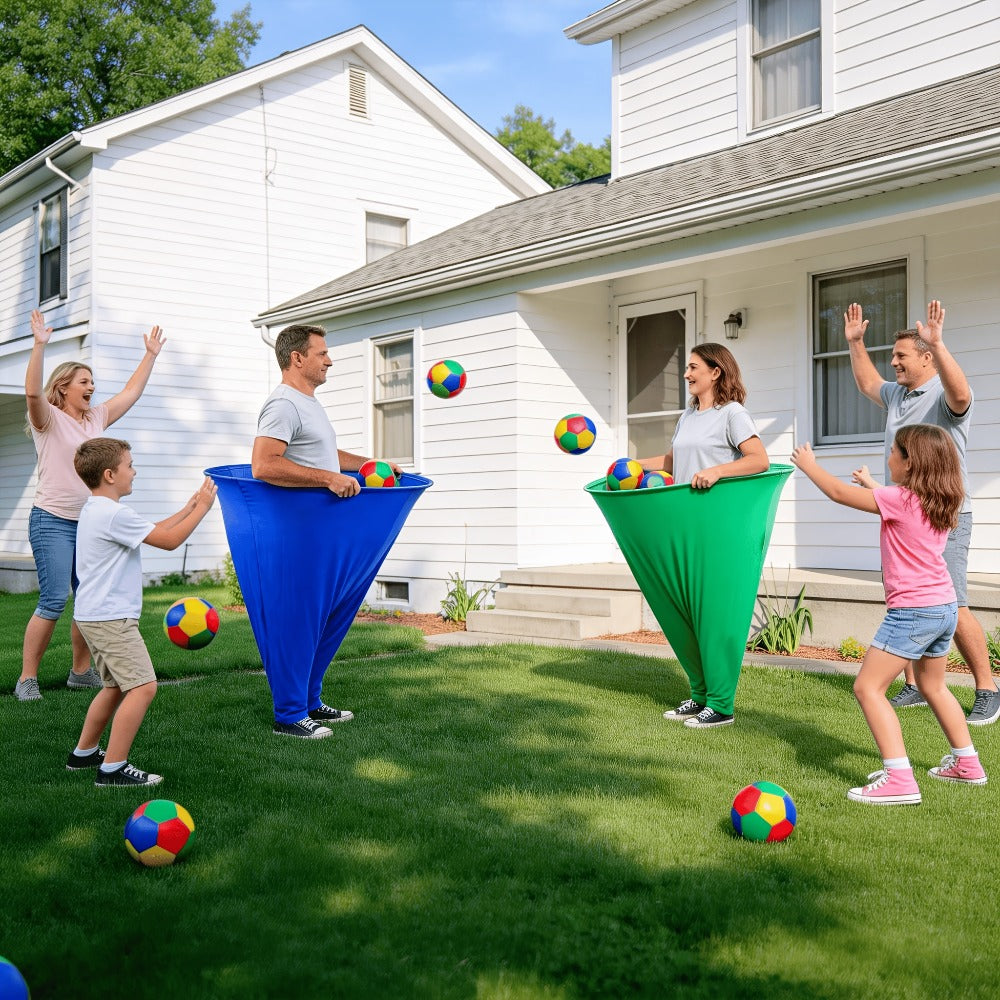 Grandma Pants Game Set 2 Pack, Outdoor Party Ball Pants Game with 12 Elastic Balls & 2 Pumps, Fun Team Building Activity for Adults Kids