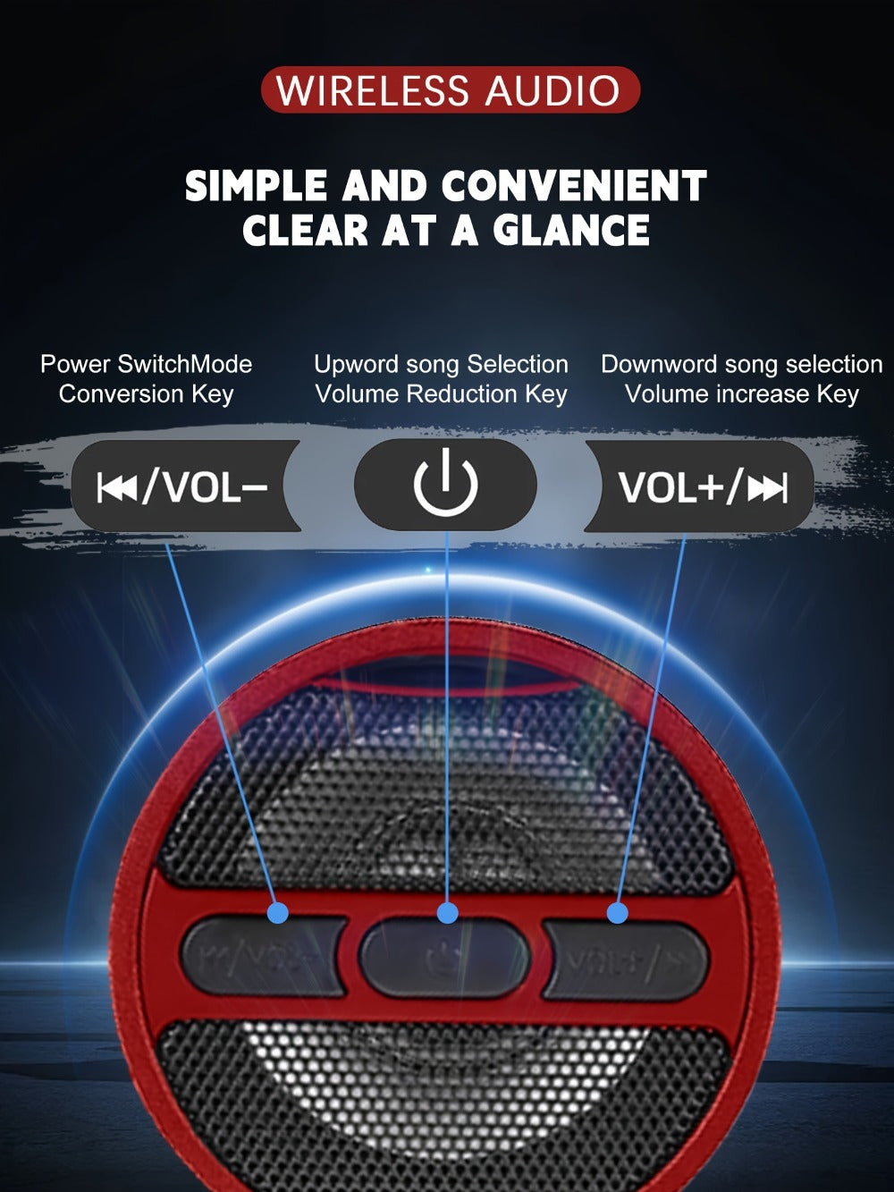 Motorcycle Bluetooth Stereo Speaker System with Built-In Amplifier – 3" Handlebar Mount Speakers, MP3 & USB, 12V, 20W×2 for ATV