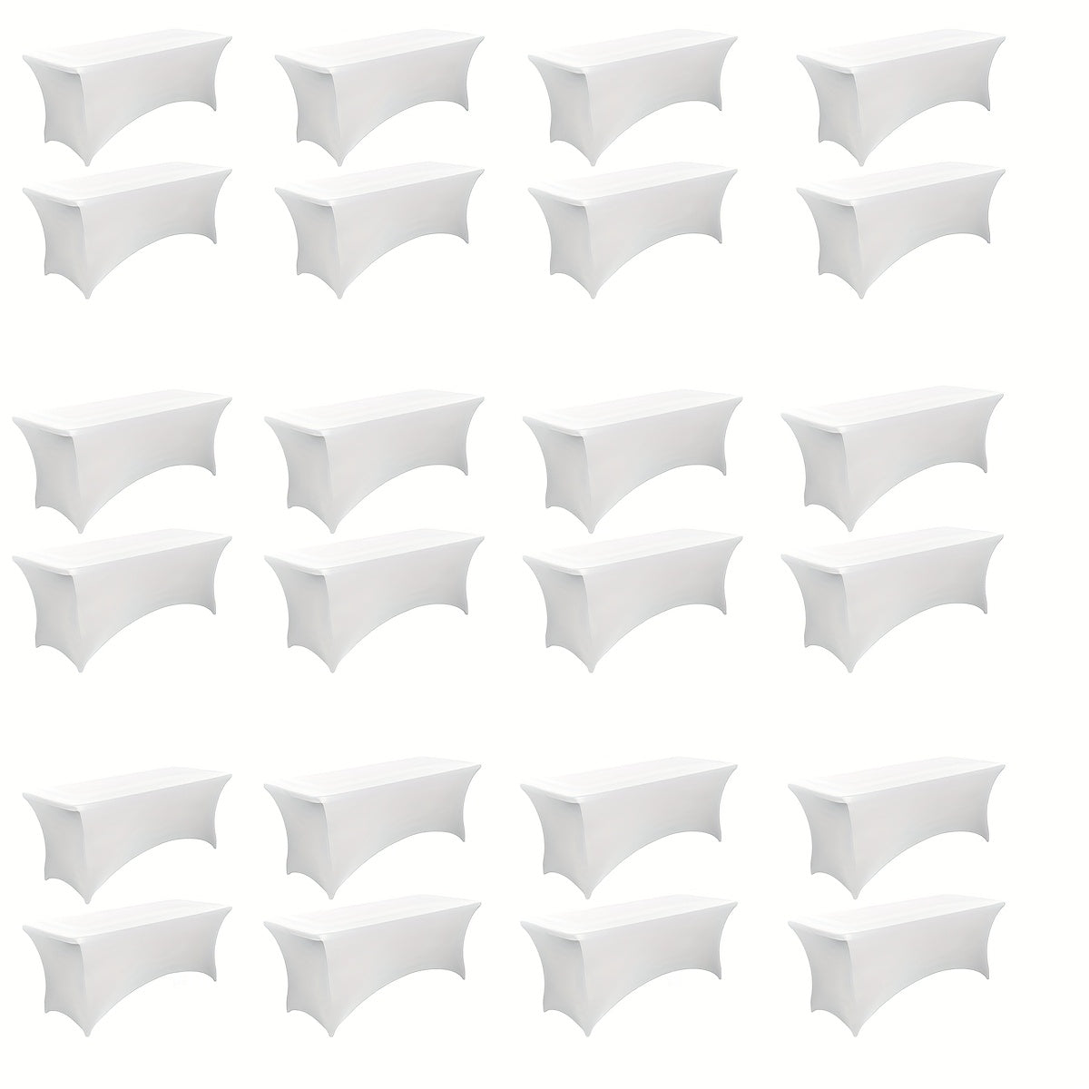 Tablecloth Fitted Stretch Cover Bulk Pack for 6-Foot Rectangle Tables in 6, 12 or 24 Pieces