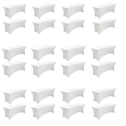Tablecloth Fitted Stretch Cover Bulk Pack for 6-Foot Rectangle Tables in 6, 12 or 24 Pieces