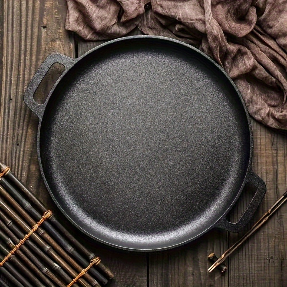 Pre-Seasoned Cast Iron Pan Set – Non-Stick Multifunctional Skillet for Pizza Home Kitchen Outdoor Cooking