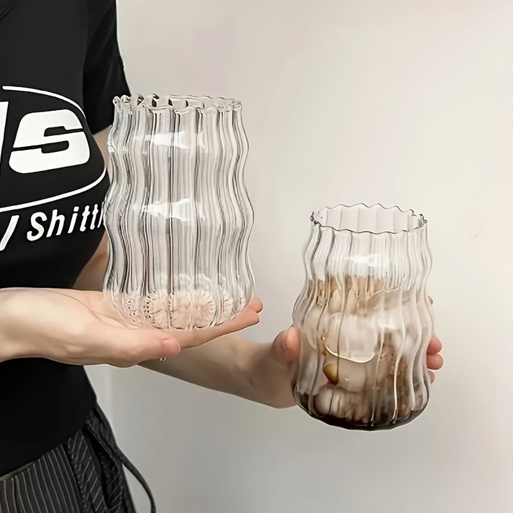 Borosilicate Glass Mugs Set of 4, Cloud-Shaped Coffee Mug Artistic Irregular Design, Clear Glass Cup for Hot Cold Beverages