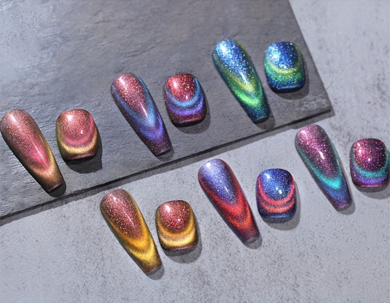 Gel Nail Polish BORN PRETTY 6-Piece 10ml Magnetic Cat-Eye Set with Double-Light Reflection