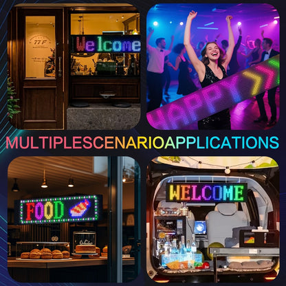 Programmable LED Car Sign, Flexible App & Remote-Controlled Scrolling Display for Rear Window, Storefront & Events