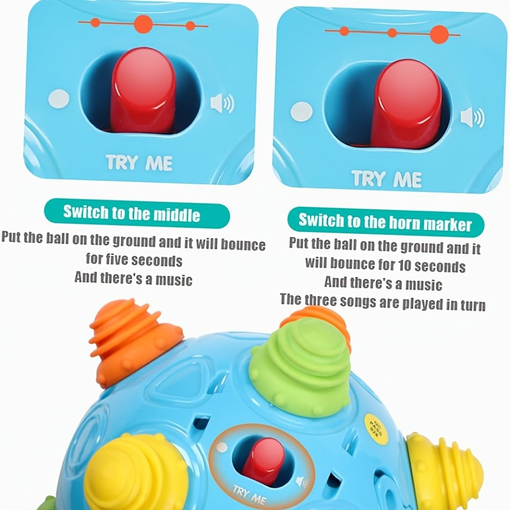 Bouncing Music Dancing Ball Baby Toy, Interactive Electric Rolling Sensory Ball with Lights, Sounds & Melodies