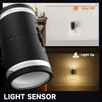 LED Night Light Plug In Dusk to Dawn Sensor, 5-120LM Adjustable Brightness, 3 Color Temperatures