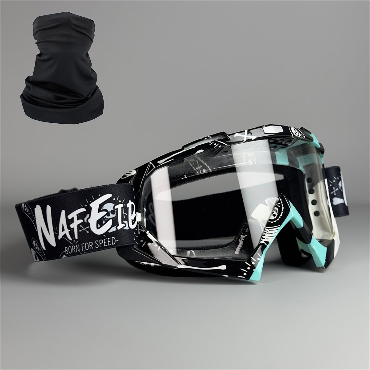Ski Goggles Set with Black Headband – TPU Frame PC Lens Mirror Coating, Thick Foam Pad, Adjustable Strap, 28+ Color Styles