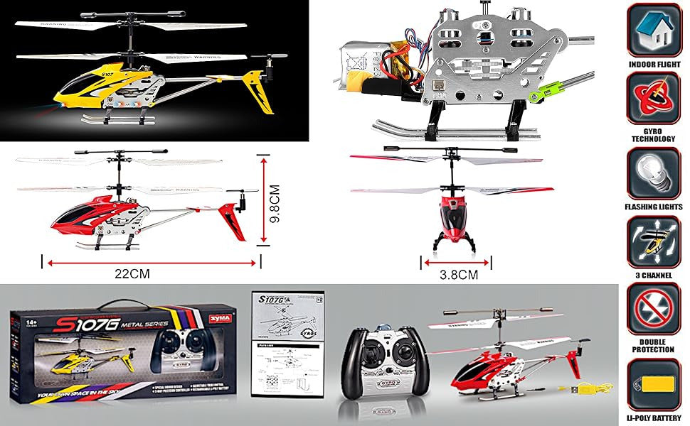 Syma S107G RC Mini Helicopter 3.5 Channel Infrared Gyro Stable Hover Indoor Remote Control Helicopter