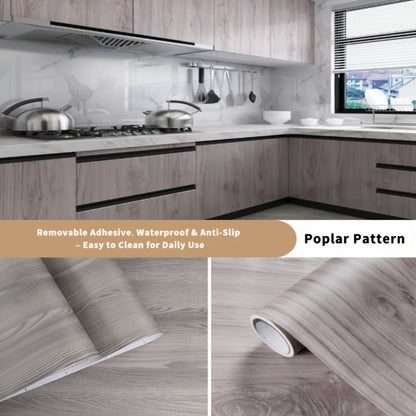 Wood Grain Floor Sticker Roll Peel & Stick Self-Adhesive Thickened Vinyl, Vintage DIY Flooring for Walls