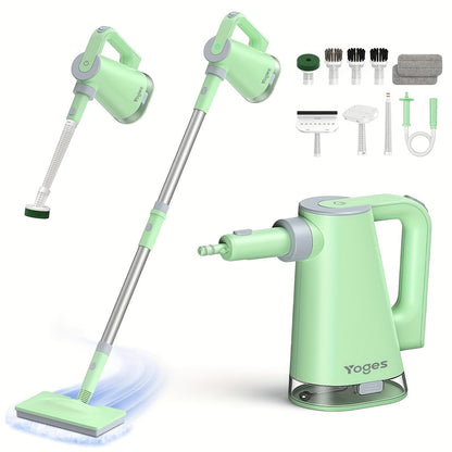 Steam Mop with Detachable Handheld Steam Cleaner 10-in-1 Multi-Purpose Attachments - 2 Pads, Carpet Cleaner for Home