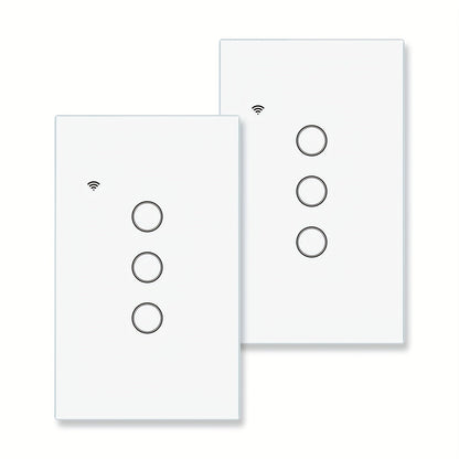 No Neutral Wire Smart Touch Wall Switch MOES WiFi 1/2/3 Gang Single Fire, Works with Alexa & Google Home