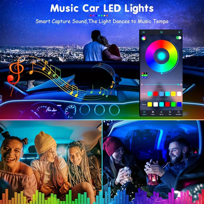 Car Interior Ambient Light Strip with Eight-Color App Control, Music-Responsive Modes and Two Checkout Configurations