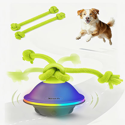 Automatic Rolling Dog Ball Toy with Rope – Motion-Activated Wicked Ball with Voice Recording, Interactive Self-Moving Stimulation Toy