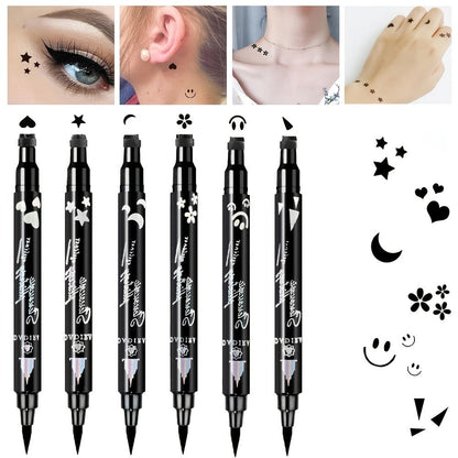 Waterproof Eyeliner Pen Set 6pcs Double-Ended Liquid Eyeliner Kit, Smudge-Proof, Oil-Proof, Precision Eye Liner Pencil for Women