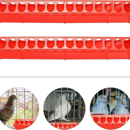 Chicken Feeder and Waterer Set, 18-Hole Anti-Spoil Trough Feeder + Water Dispenser for Chicks, Brooder & Backyard Poultry